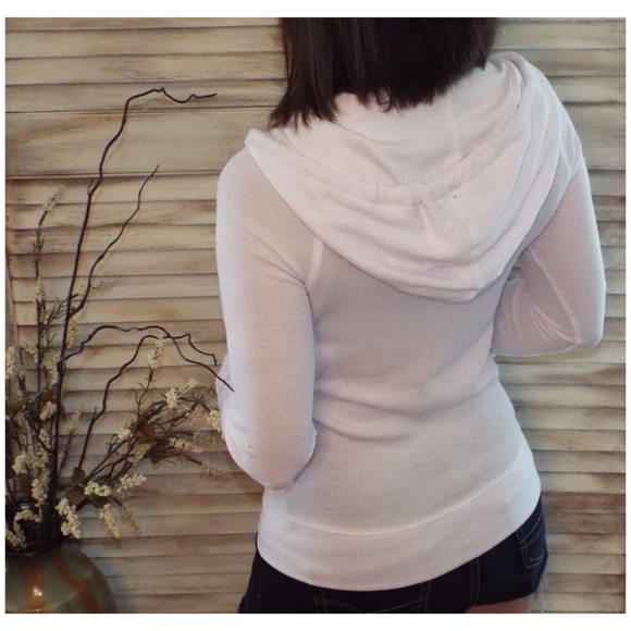 💜RESTOCK Waffle Thermal Zip Up Hoodie White 3221 - Picture 8 of 12